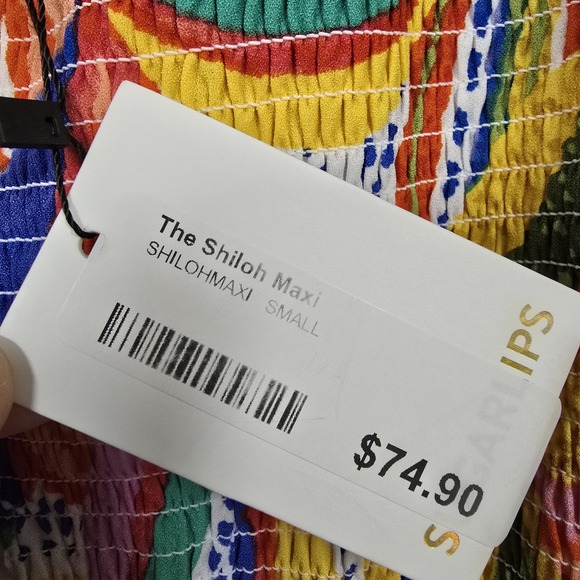 Sugarlips Shiloh One Shoulder Maxi‎ Dress Smocked Tropical Size Small Tropical - Picture 6 of 14